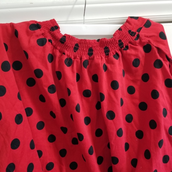 Polka Swing Skirt Red Black - Picture 9 of 9